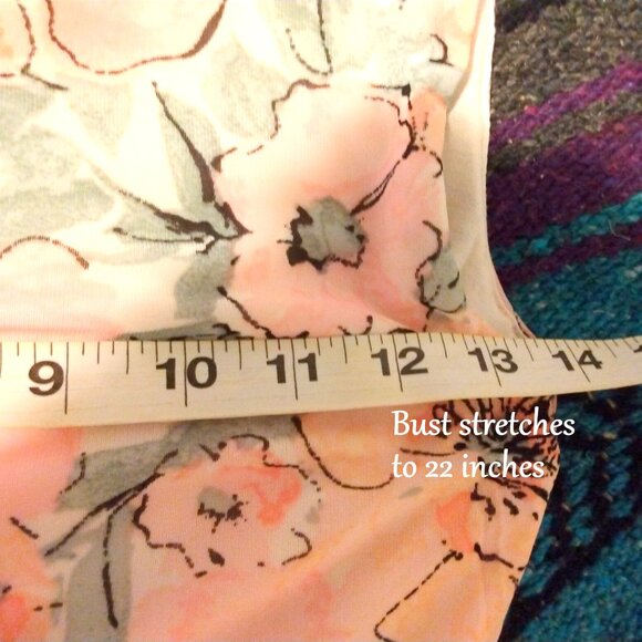 A New Day Ruched Pastel Floral Sleeveless Top M Coquette Romantic Cottagecore - Picture 8 of 8